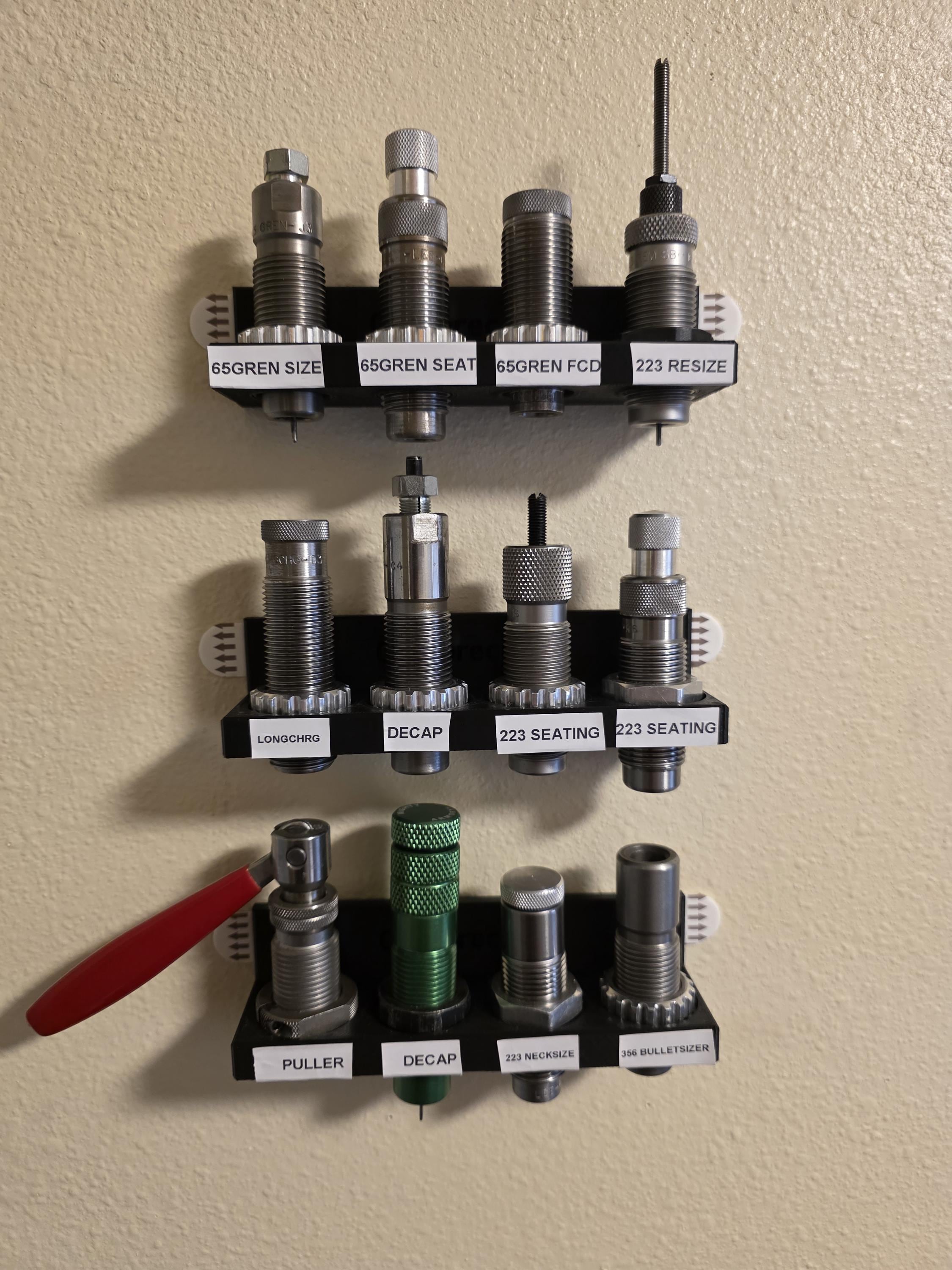 Reload Empty Rack 4 Hole Die Rack - for Standard Reloading Dies - Includes Mounting ...
