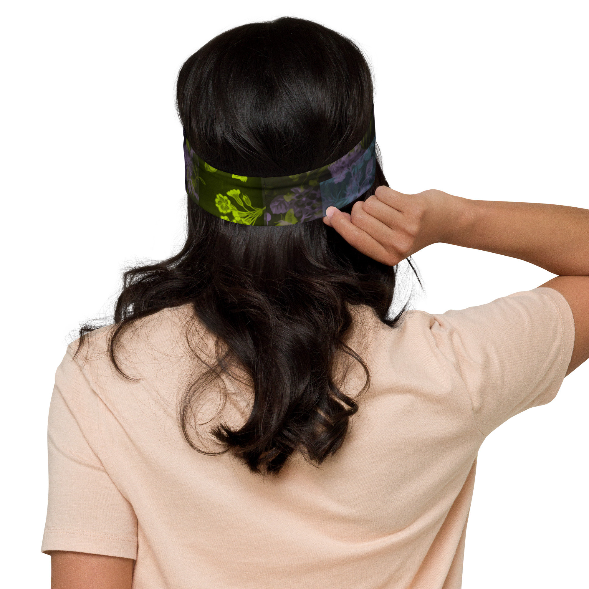 Floral Workout Headband: Stretchy Moisture-wicking Hair 