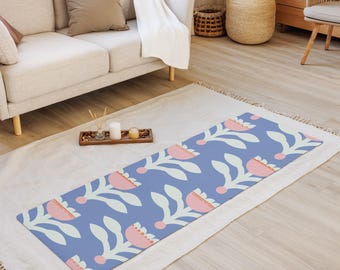 Floral Yoga Mat: Micro Suede Top, Anti-Slip Rubber Base