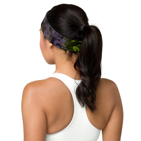 Floral Workout Headband: Stretchy Moisture-wicking Hair 