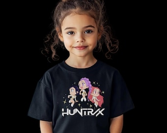Maglietta Huntrix per ragazze, maglietta Kpop Demon Hunters, stile vintage