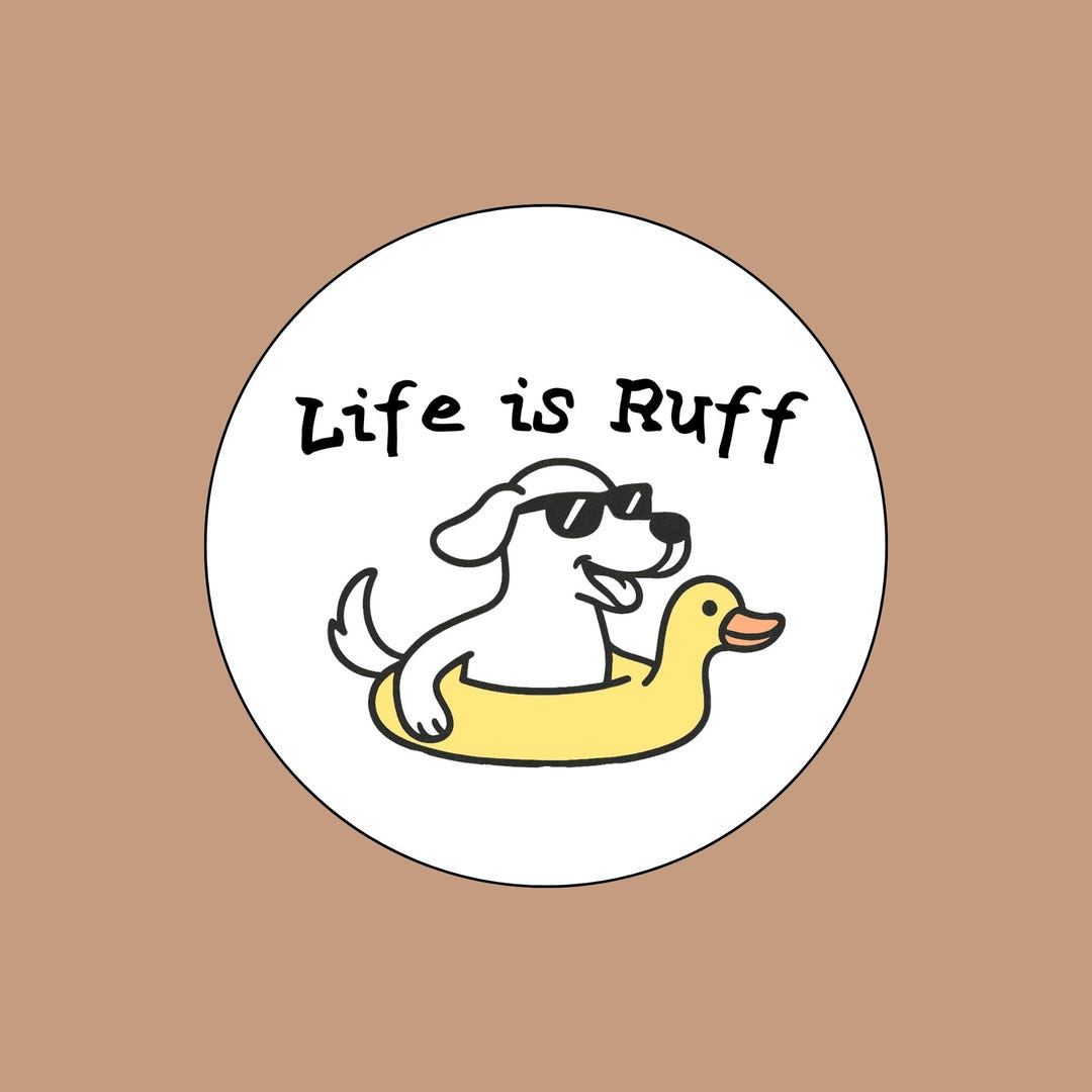 Feef Ruff Stickers Funny Dog Pool Sticker: Life is Ruff Vinyl Decal - Etsy