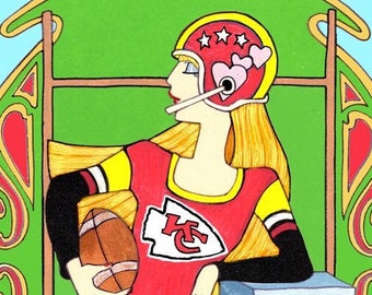 Kansas City Chiefs Taylor Swift Matted Art Print by M.P. Corder FREE SHIPPING in USA