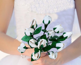 Seashell Rose Floral Stems, Seashell Flowers for Beach Wedding