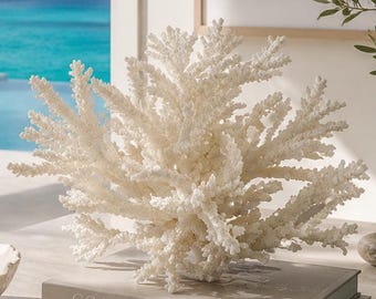 White Branch Reef Coral Sculpture: Coastal Statement Piece (#CS-0207)