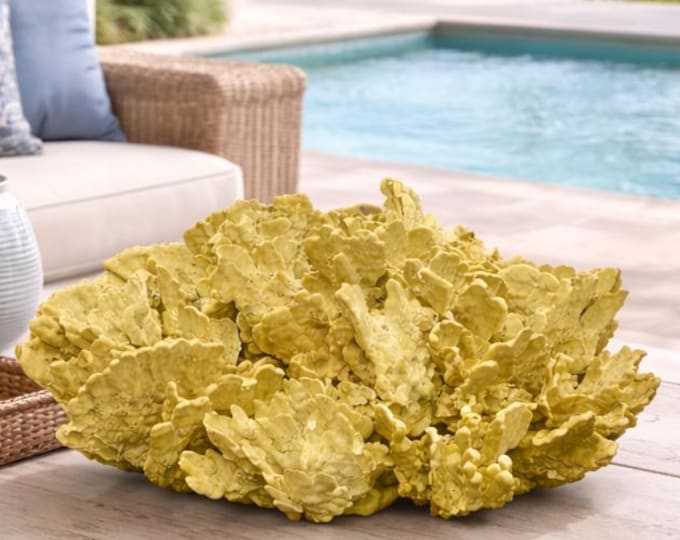 Large Green Fire Coral Sculpture: Coastal Statement Piece (#CS-1945)