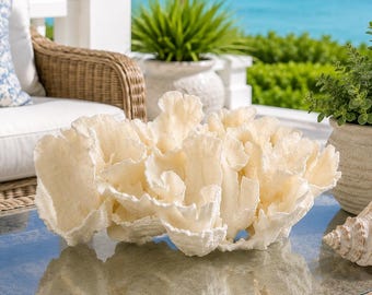 Large Natural Poca Coral Sculpture | One-of-a-Kind Ivory Coral Specimen