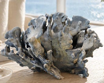 Large Natural Blue Reef Coral, Luxury Coastal Statement Piece (#A-2)