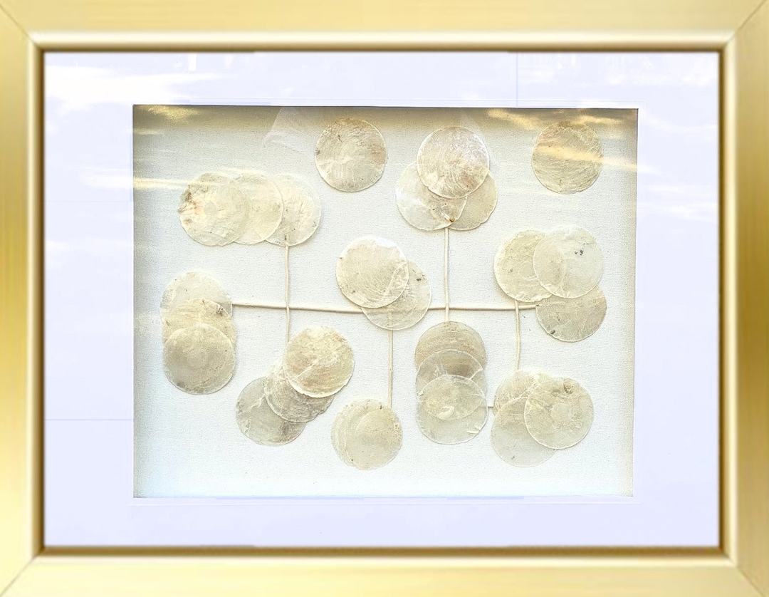 Coastal Artwork, Framed Capiz Wall Art, Modern Nautical Shell Decor Etsy