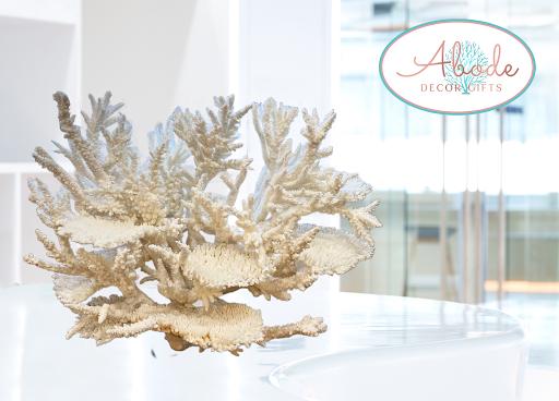 Large White Reef Coral Sculpture: Nautical Coastal Decor