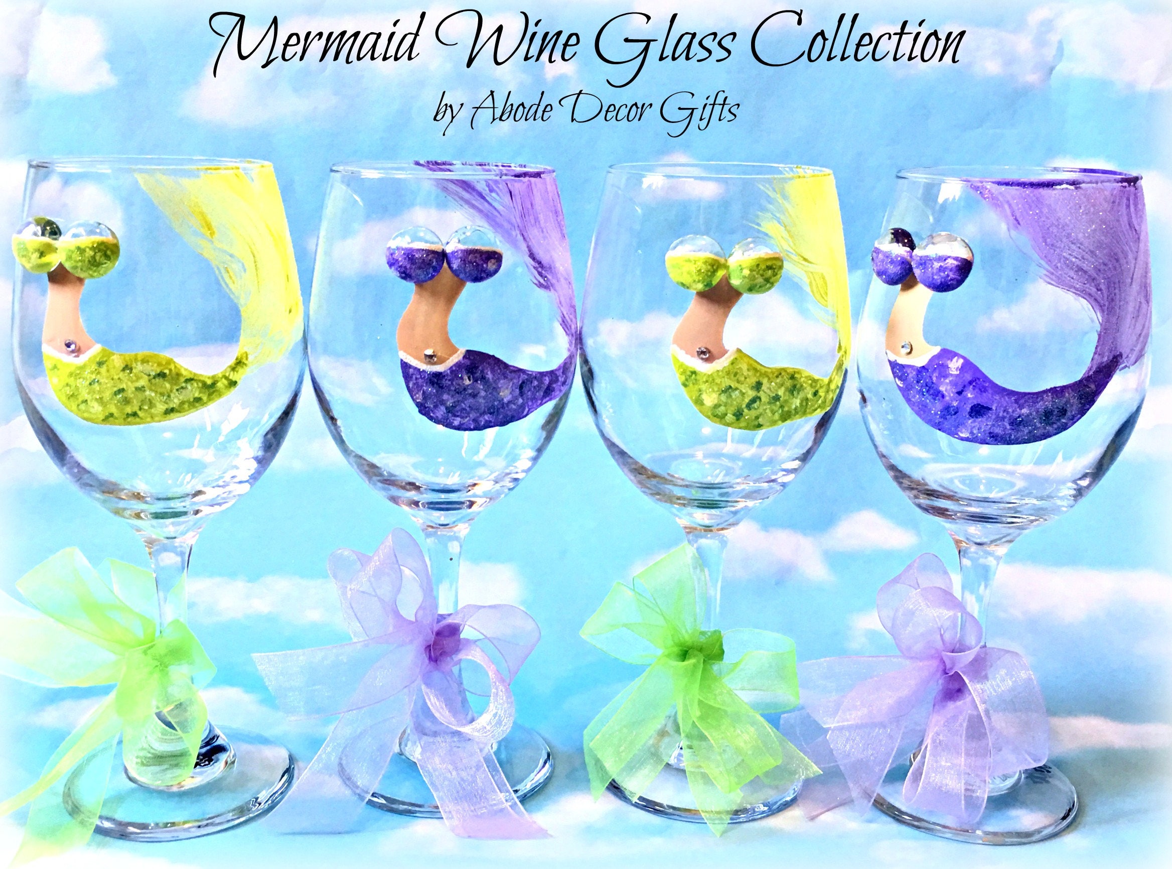 Wine Glass Mermaid Glass Mermaid NauticalBeach House Etsy