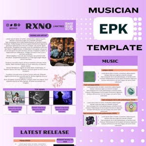Electronic Press Kit | EPK Template | Press Kit for Musicians | EPK 2025 | 3 Page Media Kit | Music EPK | Press Kit | Artist Press Kit |