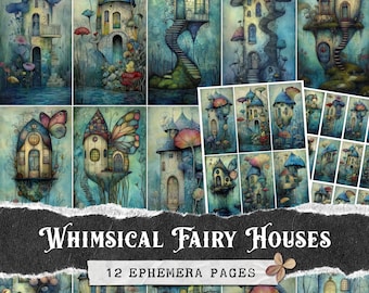 Fairy House Ephemera: Whimsical Cottagecore Collage Sheets (Digital Download)