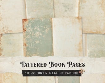 ぼろぼろの古い本のページ：中立的で汚れた空白のジャンクジャーナルフィラーペーパー（ライティングとジャーナリング用）（デジタルダウンロード）
