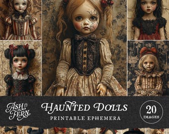 Creepy Antique Porcelain Dolls Vol 2, Spooky Printable Images