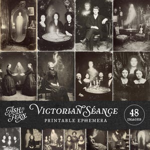 Victorian Séance Ephemera, Occult Junk Journal Kit, Haunted Spirit Photography, Antique Halloween Ghost Photos, Gothic Spiritualism Images