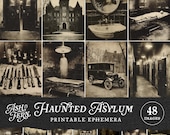 Haunted Asylum Ephemera Pack, Gothic Horror Printable Halloween Junk Journal Kit, Creepy Vintage Mental Hospital Photos, Ghostly Collage Kit