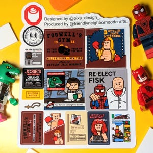 LEGO Marvel Daredevil, adesivi personalizzati - ESPANSIONE della palestra di Fogwell (di @pixa_design_), Kingpin, Spider-Man, MJ, Lizard