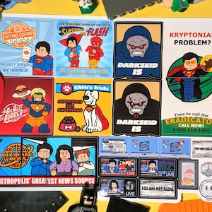 LEGO Superman DAILY PLANET, benutzerdefinierte Aufkleber, (von @bizzaro_bricks). Blitz, lex luthor