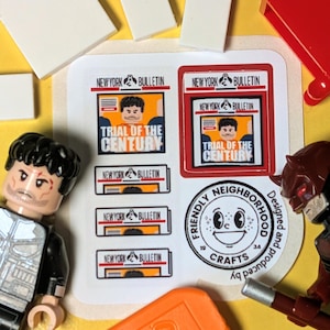 LEGO マーベル デアデビル、カスタム ステッカー - パニッシャー トライアル オブ ザ センチュリー ニュース スタンド パック
