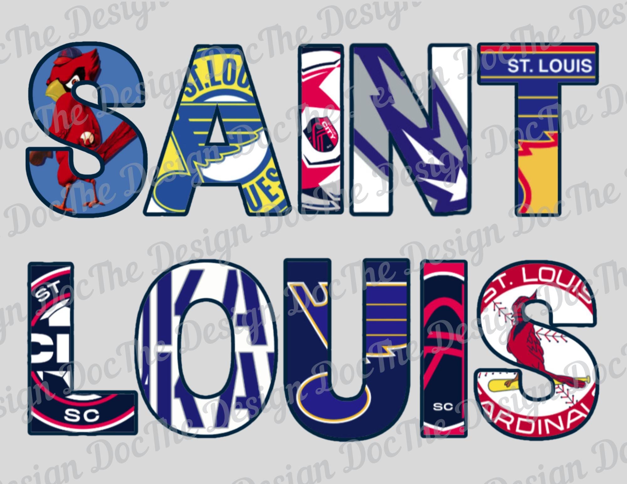 Fin Louis Lettering Saint Louis Sports Letter Designs - Etsy