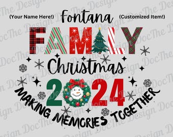 Diseño personalizado de Navidad familiar png