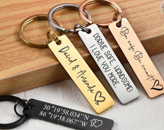 Personalised Keychain Engraved Keychain Personalised Keyring Custom Keychain Personalised Gift Name Keychain Drive Safe Keyring Gift Idea