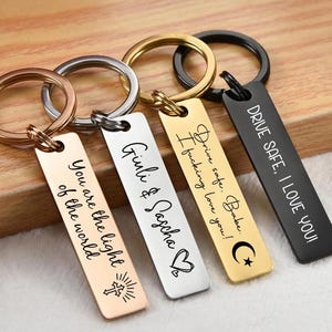 Stainless Steel Keychain, Custom Engraved Key Chain Personalized Gifts for Him, Best Friend Gifts Gifts for Mom Birthday Gift Boyfriend