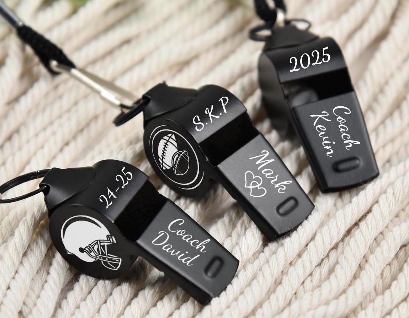 Personalized Whistle, Football Coach Gift Anniversary Gifts for Him, Custom Whistle Engraved Soccer Football Basketball Teacher Appreciation