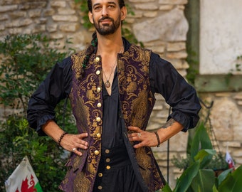 Choose Your Color Pirate Vest, Steampunk, Waistcoat, Pirate, Cosplay, Victorian, Wedding, Men's, Reenactment, Scottish Highland, Vampire