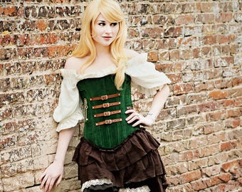 Nuisette en coton à manches courtes personnalisée, Choisissez votre couleur !, Chemisier steampunk, victorien, Renaissance, médiéval, western, paysan, pirate, fée