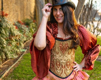 Chemise Médiévale Femme à épaules Dénudées - Style Gothique, Manches Trompette, Steampunk - Pour Cosplay, Renaissance, Halloween