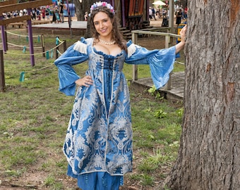 Juliet Dress, Renaissance Dress, Italian Renaissance Dress, Salte Blue