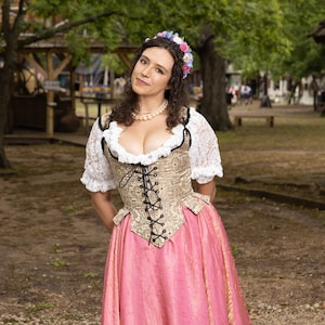 White Lace Short Sleeve Cotton Chemise Blouse, Renaissance, Cosplay, Halloween, Peasant Blouse, Costume Shirt