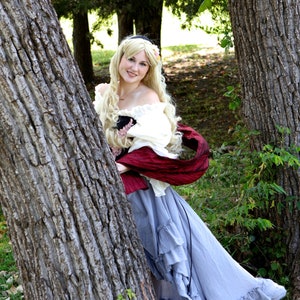 Briar Rose-Inspired Renaissance Costume, Costume Dress, Sleeping Beauty, Aurora, Black and Gray Renaissance Dress, Corset, Cosplay, Priness