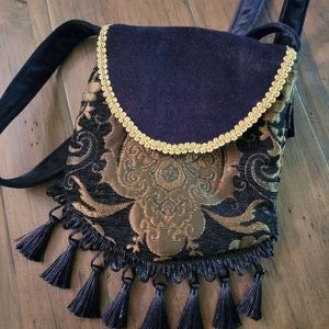 Gold and Black Tapastry Purse