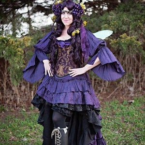 Dark Plum Fancy Saloon Skirt, Fairy, Princess, Ruffle, Victorian, Western, Wild West World, Steampunk, Renaissance Festival, Fantasy, Skirt