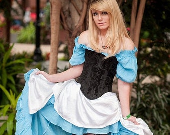Alice in Wonderland Corset Costume, Victorian, Ren Fair, Renaissance Festival, Western, Wild West, Faire, Cosplay, Fairytale, Costume