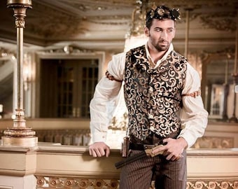 Cream Men's Shirt, Victorian, Steampunk, Dustpunk, Western, Conductor, Airship, Pirate, Renaissance Festival, Ren Faire, Captain