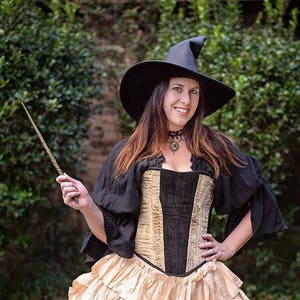 Loyal House Corset Costume, Badger, Puffs, Cosplay Costume, School of Magic, Witch, Wizard School, Steampunk, Renaissance, Victorian