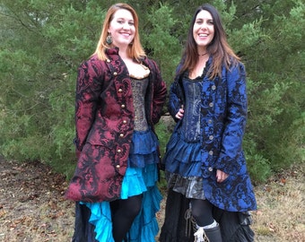 Captains Coat, Women's, Pirate Coat, Jacket, Renaissance, Costume, Halloween, Women's Costume Coat