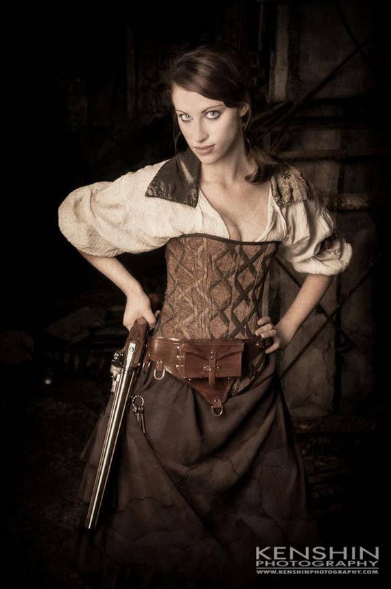 Camisa Pirata de Mujer con Cuello de Bronce Steampunk Pirata Renaissance Fest Etsy Espana