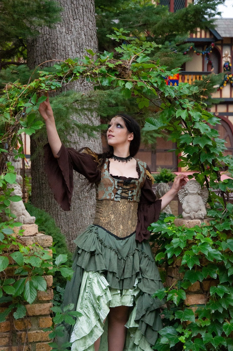 Renaissance Dark Brown Cotton Chemise, Steampunk, Victorian, Medieval, Western, Dustpunk, Peasant Blouse, Pirate, Fairy, Shirt image 2