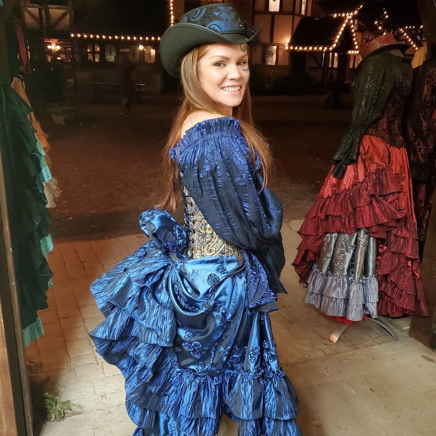 Royal Blue Pirate Ballgown, Pirate Dress, Victorian, Vampire Ballgown, Renaissance Corset, Halloween, Steampunk Wedding, Masquerade Royal Blue Pirate Ballgown, Pirate Dress, Victorian, Vampire Ballgown, Renaissance Corset, Halloween, Steampunk Wedding, Masquerade