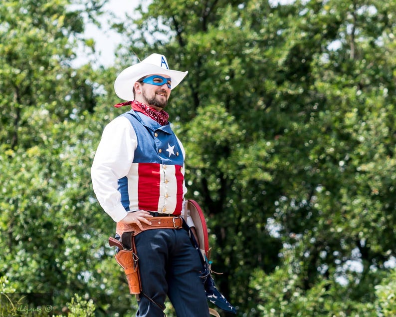 Colonial Captain America Vest, Superhero, Cosplay, Steampunk Super Hero, Revolutionary War Cap, Military, Star Red White Stripes Vest Men image 5