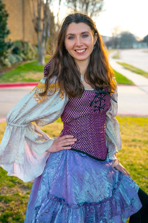 purple renaissance dress with corset Renaissance Purple With Hint of Gold Corset, Victorian, Renaissance  Festival, Fairy, Ren Fair, Costume, Steel Boned Corset,