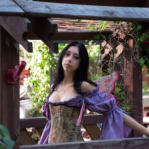 Steampunk Fancy Lavander Shimmer Chemise, Princess, Light Purple, Victorian, Renaissance,  Peasant Blouse, Pirate, Fairy