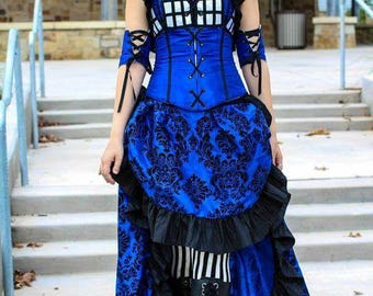 Dainzuy Womens Steampunk Gothic Vintage Victorian Gypsy Hippie Party Skirt Asymmetrical High Low Dress 