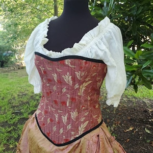 Renaissance Pink and Gold with Red Corset, Victorian, Festival, Ren Fair, Costume, Steel Boned Corset, Fairycore, Cottagecore, Pirate image 3