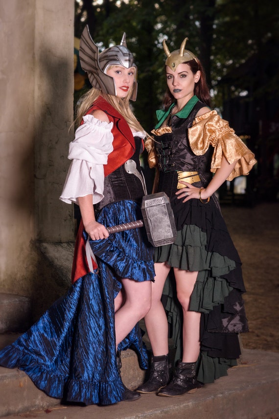 Fancy Red Airship Pirate Coat, Thor, Steampunk Superhero, Snow